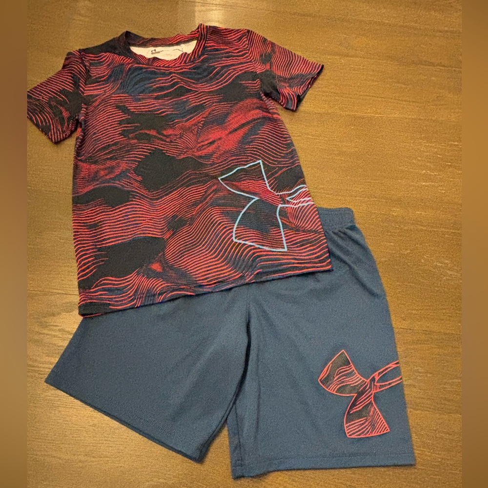 Boys Under Armour shirt and shorts set